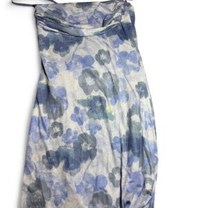 Floral Blue and Gray Dress